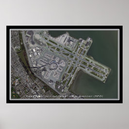 San Francisco Intl Airport Satellite Karta Poster