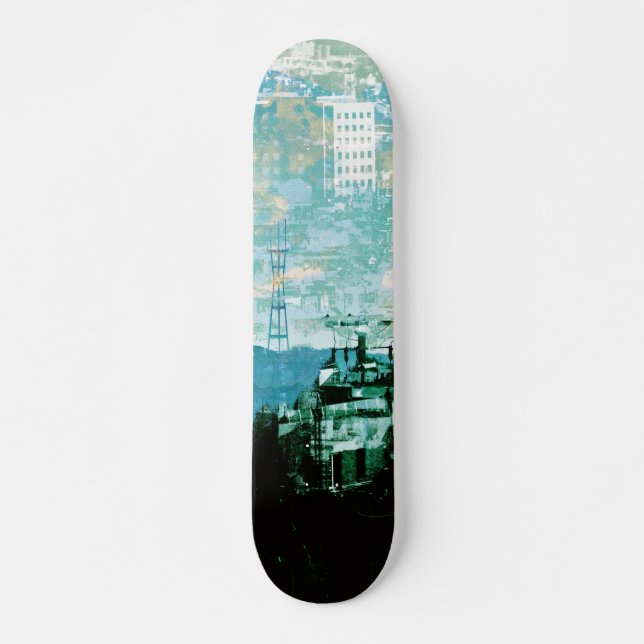 San Francisco Island_cyan Skateboard Bräda 20,5 Cm (Framsida)
