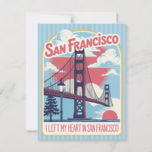 San Francisco "Jag lämnade mitt hjärta" Golden Gat Vykort