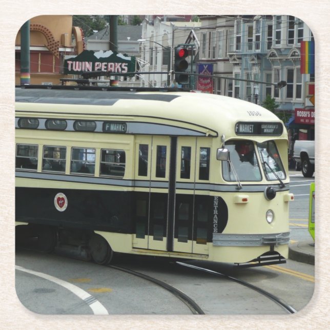 San Francisco Kabeljärnväg Underlägg Papper Kvadrat (Framsidan)