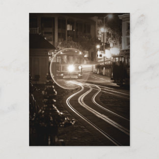 San Francisco kabelvagn på natten Vykort