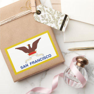 San Francisco (Kalifornien) City flagga Rektangulärt Klistermärke