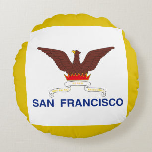 San Francisco (Kalifornien) City flagga Rund Kudde