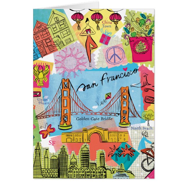 San Francisco, Kalifornien Hälsningskort (Framsidan)