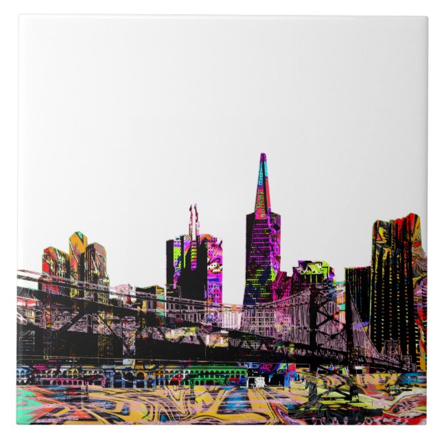 San Francisco, Kalifornien i graffiti Kakelplatta (Framsidan)