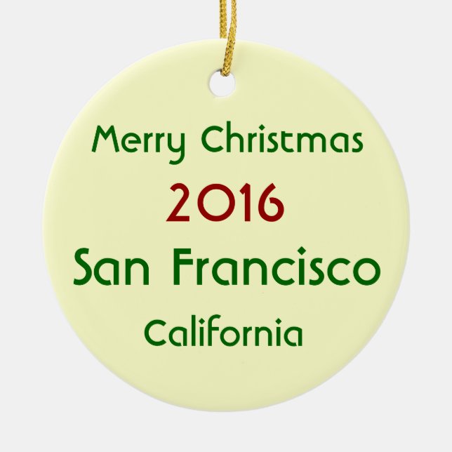 SAN FRANCISCO KALIFORNIEN JULPRYDNAD 2016 JULGRANSPRYDNAD KERAMIK (Framsidan)