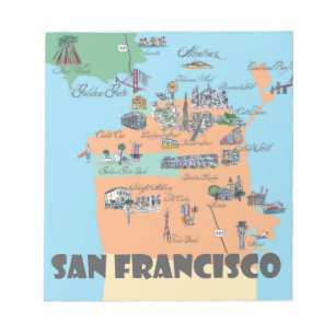 San Francisco Kalifornien karta Anteckningsblock