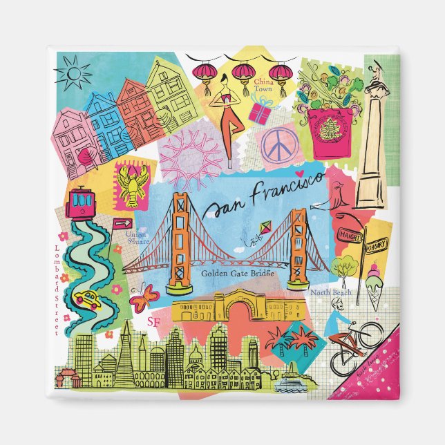 San Francisco, Kalifornien Magnet (Framsidan)