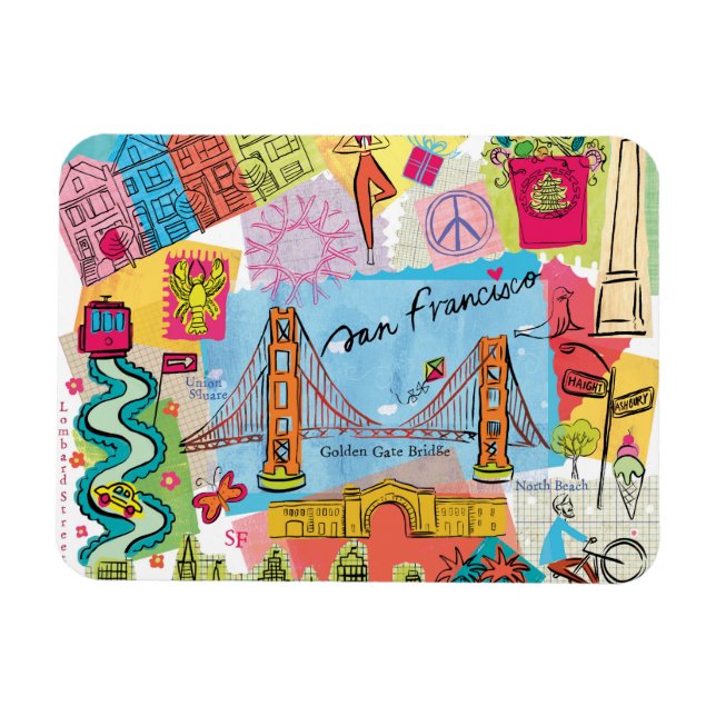 San Francisco, Kalifornien Magnet (Horisontell)