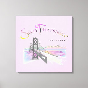 San Francisco, Kalifornien Rainbow Färg Canvastryck