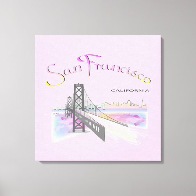 San Francisco, Kalifornien Rainbow Färg Canvastryck (Framsida)