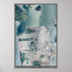 San Francisco Kalifornien satellit- affisch