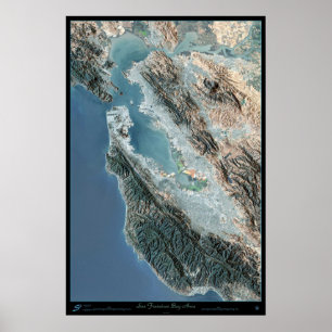 San Francisco Kalifornien satellit- affisch