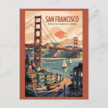San Francisco Kalifornien Siluett Resa Konst Retro