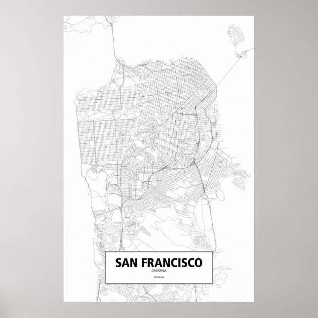 San Francisco, Kalifornien (svart på vitt) Poster (Framsidan)