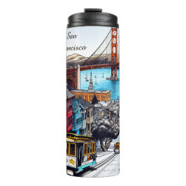 San Francisco, Kalifornien Tecknad Bok Stil Art