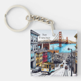 San Francisco, Kalifornien Tecknad Bok Stil Art