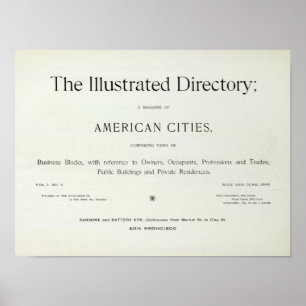 San Francisco Kalifornien titelsida Poster