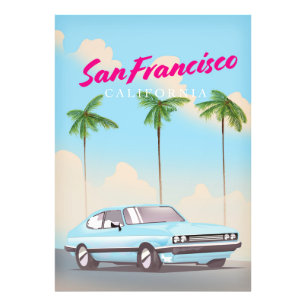 San Francisco Kalifornien Tropisk reseposter Fototryck