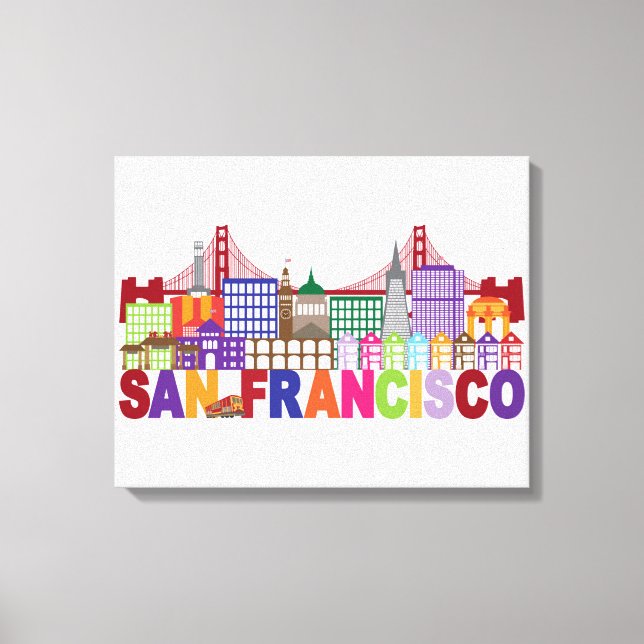 San Francisco, Kalifornien | Typografi Canvastryck (Framsida)