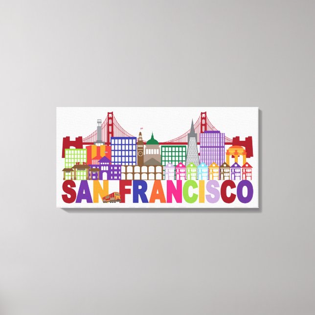 San Francisco, Kalifornien | Typografi Canvastryck (Framsida)