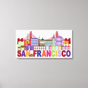 San Francisco Kalifornien typografidesign Canvastryck