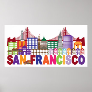San Francisco Kalifornien typografidesign Poster