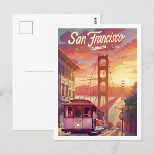 San Francisco Kalifornien USA Vintage resor Ställe Vykort