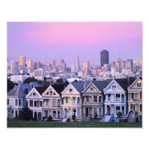San Francisco, Kalifornien. Vy över Victorian Fototryck