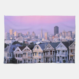 San Francisco, Kalifornien. Vy över Victorian Kökshandduk