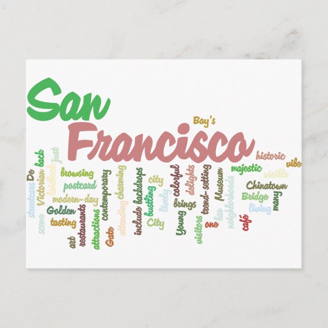 San Francisco, Kalifornien Vykort (Framsida)