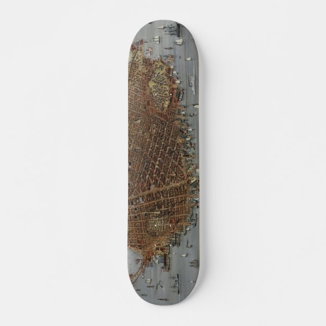 San Francisco Kaliforniens stad från 1878 Skateboard Bräda 21,5 Cm (Framsida)
