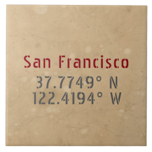San Francisco Karta Coordinates Urban Kakelplatta