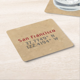 San Francisco Karta Coordinates Urban Underlägg Papper Kvadrat