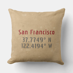 San Francisco Karta samordnar Urban Dekorativ kudd Kudde