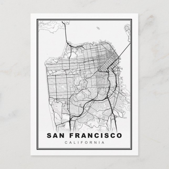 San Francisco Karta Vykort (Framsida)