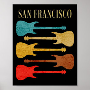 San Francisco Konsert Rock Musik Festival Gitarrer Poster