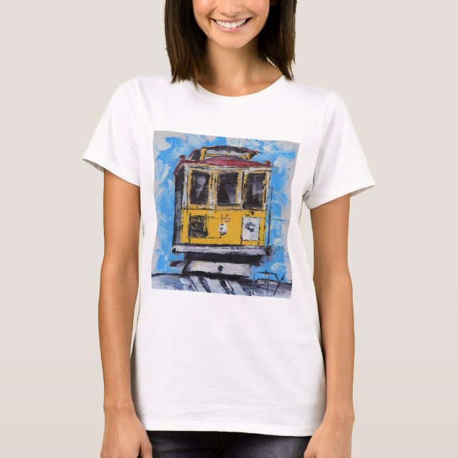 San Francisco konst, målning för kabelbil, Tee Shirt (Framsida)