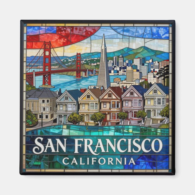 San Francisco kustnära siluett 🌉 Magnet (Framsidan)