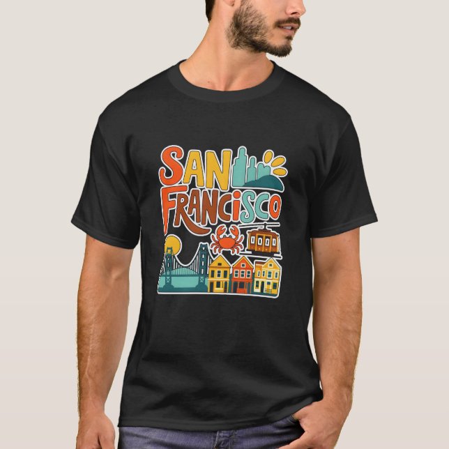 San Francisco Landmarks, Golden Grind Bridge T Shirt (Framsida)
