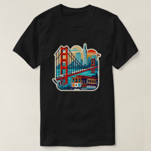 San Francisco Landmarks Golden Grind Cable Car T Shirt