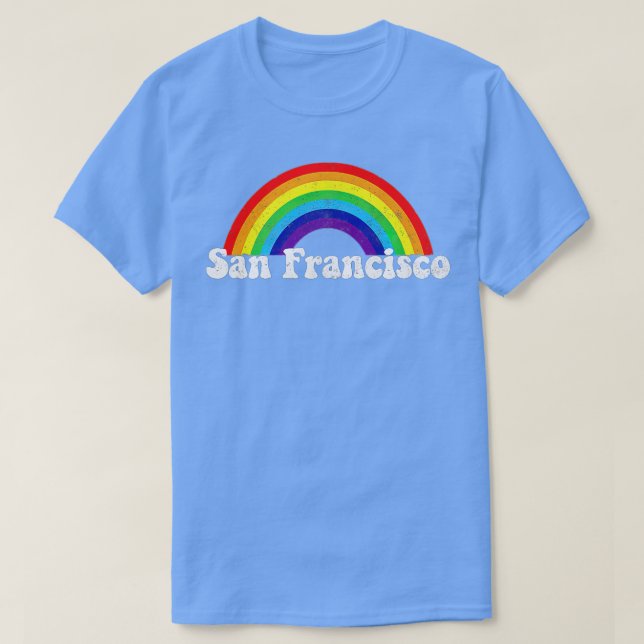 San Francisco LGBQ Gay pride Rainbow Premium T Shirt (Design framsida)