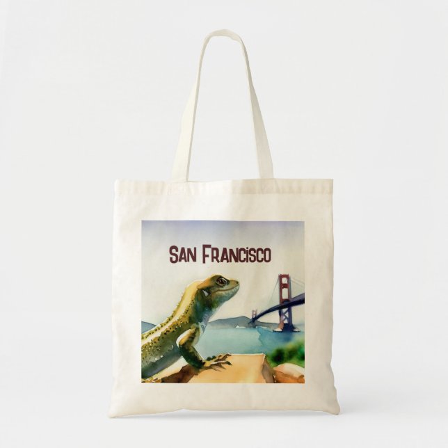 San Francisco Lizard Golden Grind Bridge Souvenir Tygkasse (Framsidan)
