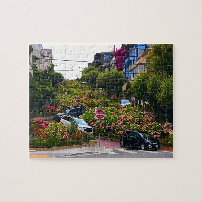 San Francisco Lombard Street #1 Jigszle Puzzle Pussel (Horisontell)