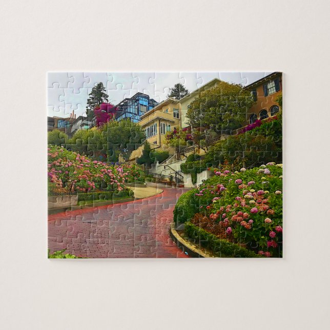 San Francisco Lombard Street #2 Jigszle Puzzle Pussel (Horisontell)