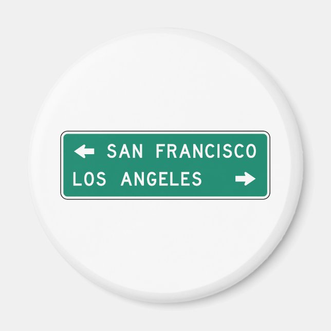 San Francisco Los Angeles Highway Sign Magnet (Framsidan)