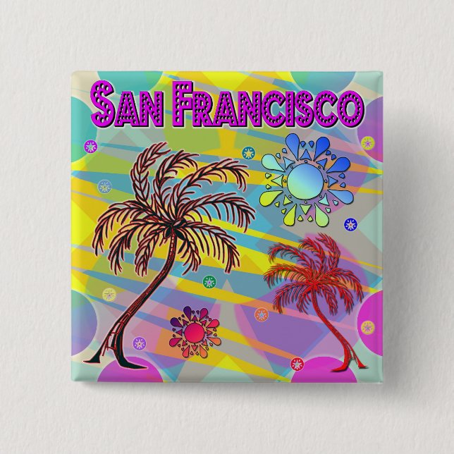 San Francisco Lycklig och Hope Button Knapp (Framsida)