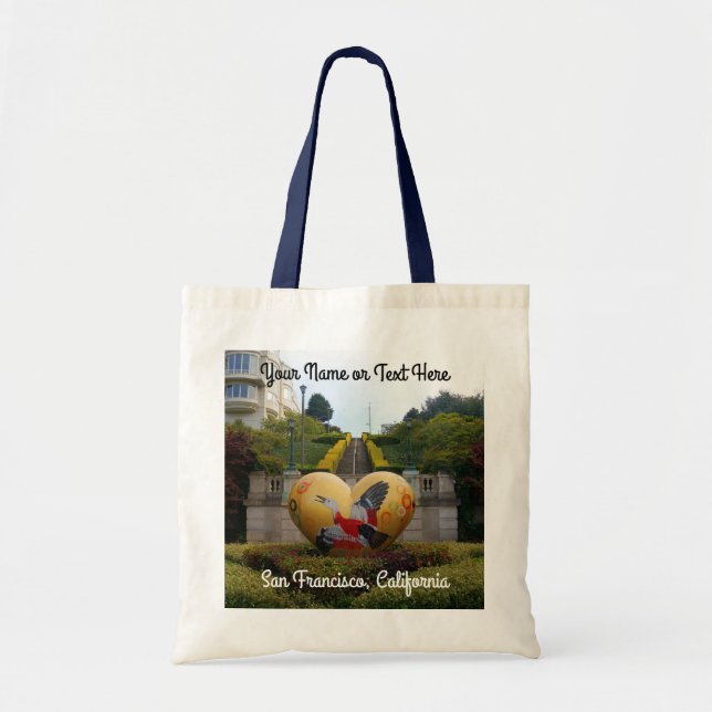 San Francisco Lyon Street Steps #1 Tote Bag Tygkasse (Framsidan)