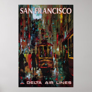 San Francisco-målning Jack Laycox konsttryck Delta Poster