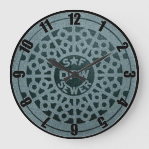 San Francisco Man Hål Cover Customized Clock Stor Klocka